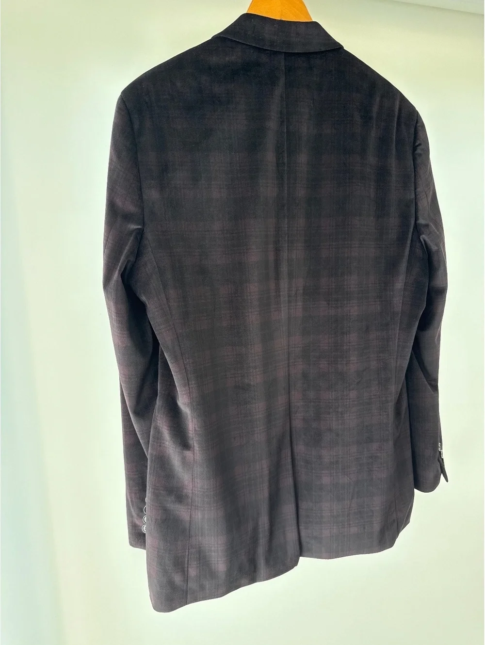 Lauren Ralph Lauren Sport Coat Blazer Mens 40L Burgundy Plaid Jacket